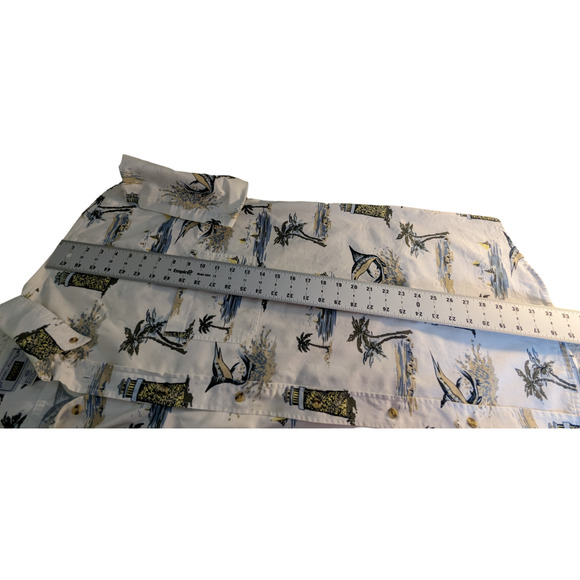 Michael Austin Rugged Wear Lighthouse Print Shirt Size XXL 100% Cotton Coastal - Picture 5 of 13